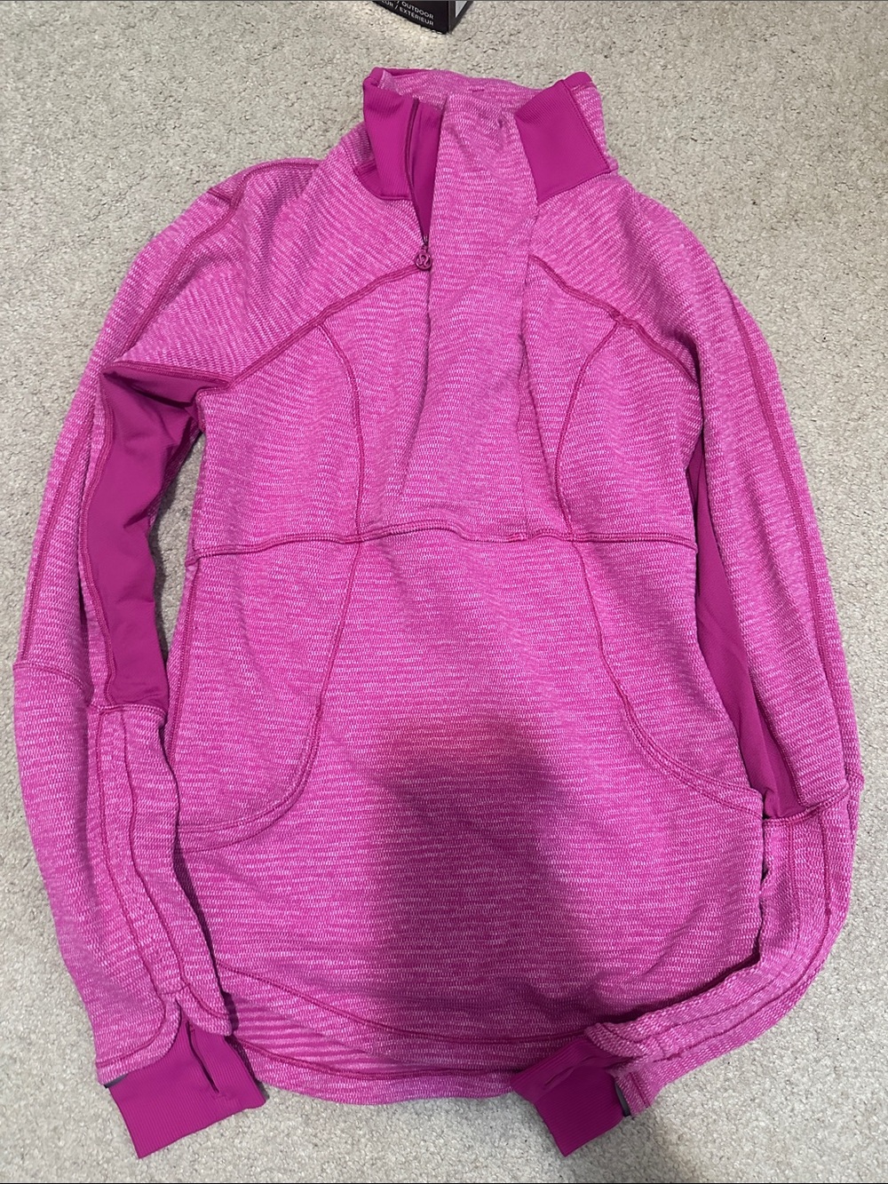 Lululemon Base Runner 1/2 Zip in Mini Check Pique Raspberry